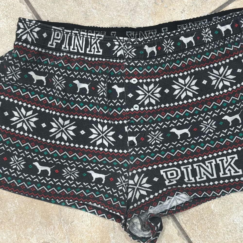 PINK Victoria's Secret Patterned Thermal Pajama Shorts